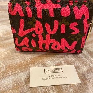 Authentic Louis Vuitton graffiti zippy coin purse